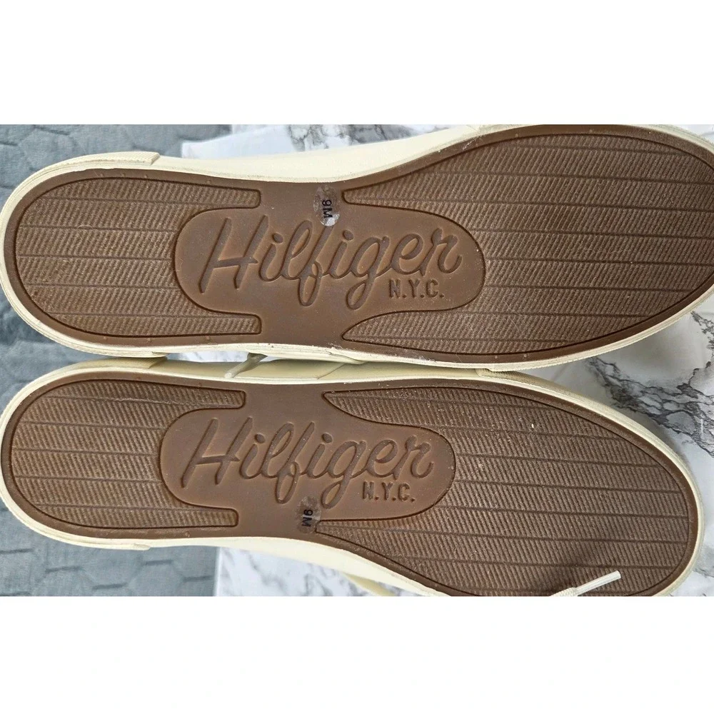 Tommy Hilfiger Mens‎ TMPANDORA2 Sneakers Off White Cream Low Top Shoes Size 9